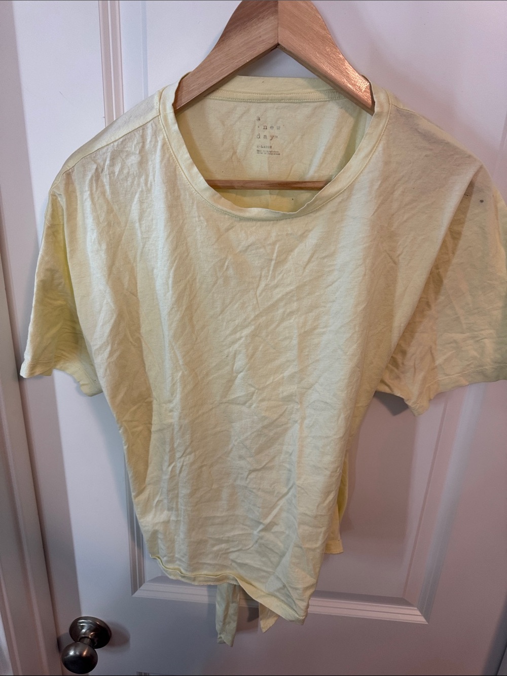 a new day Pale Yellow Short Sleeve Crewneck Tee